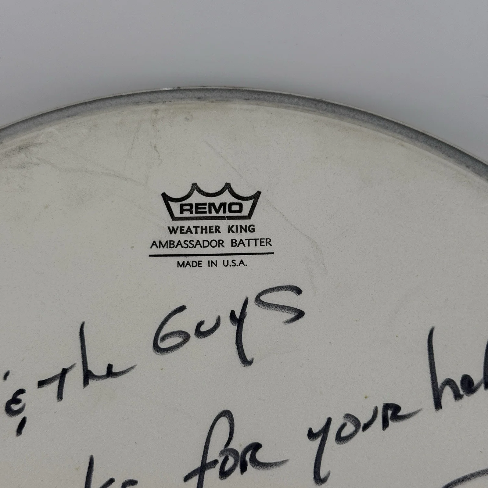 Marco De Castro Signed Drumhead Remo Ambassador –Sam Ash Presentation Autograph, image 2