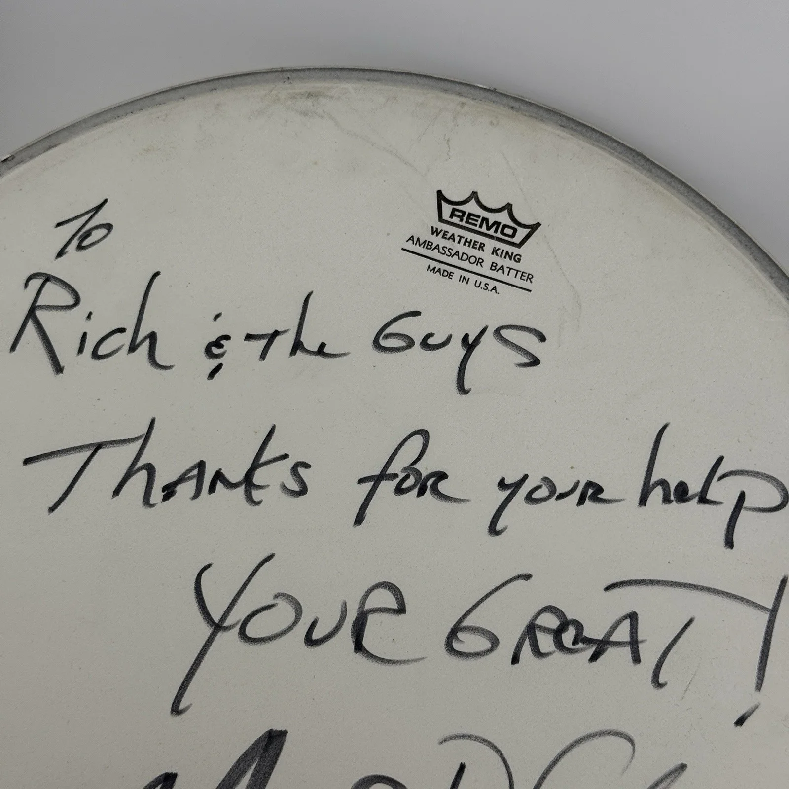 Marco De Castro Signed Drumhead Remo Ambassador –Sam Ash Presentation Autograph, image 5
