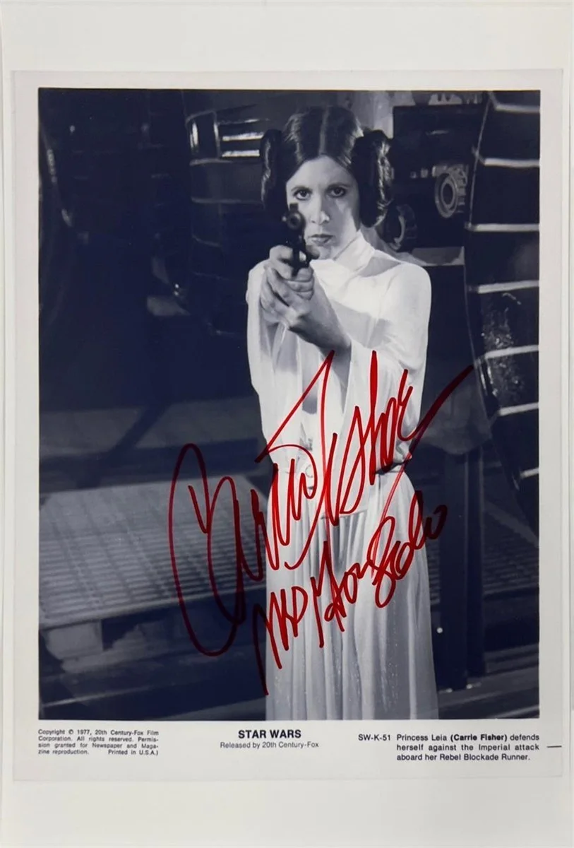 Carrie Fisher — Carrie Fisher Signed Photo with COA Autograph Star Wars Princess Leia