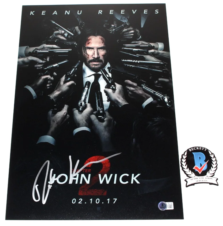 WRITER DEREK KOLSTAD SIGNED JOHN WICK 2 12x18 MOVIE POSTER B CREATOR BECKETT COA, image 2