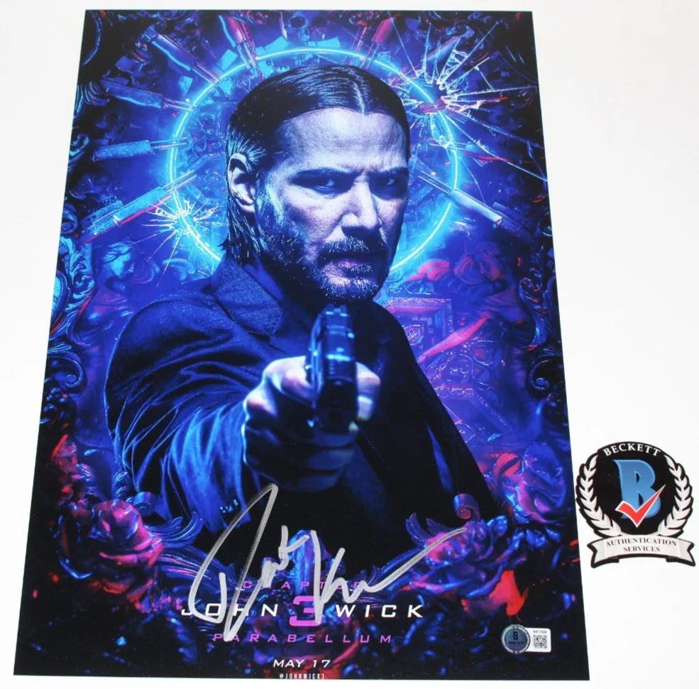WRITER DEREK KOLSTAD SIGNED JOHN WICK 3 12x18 MOVIE POSTER CREATOR BECKETT COA, image 2