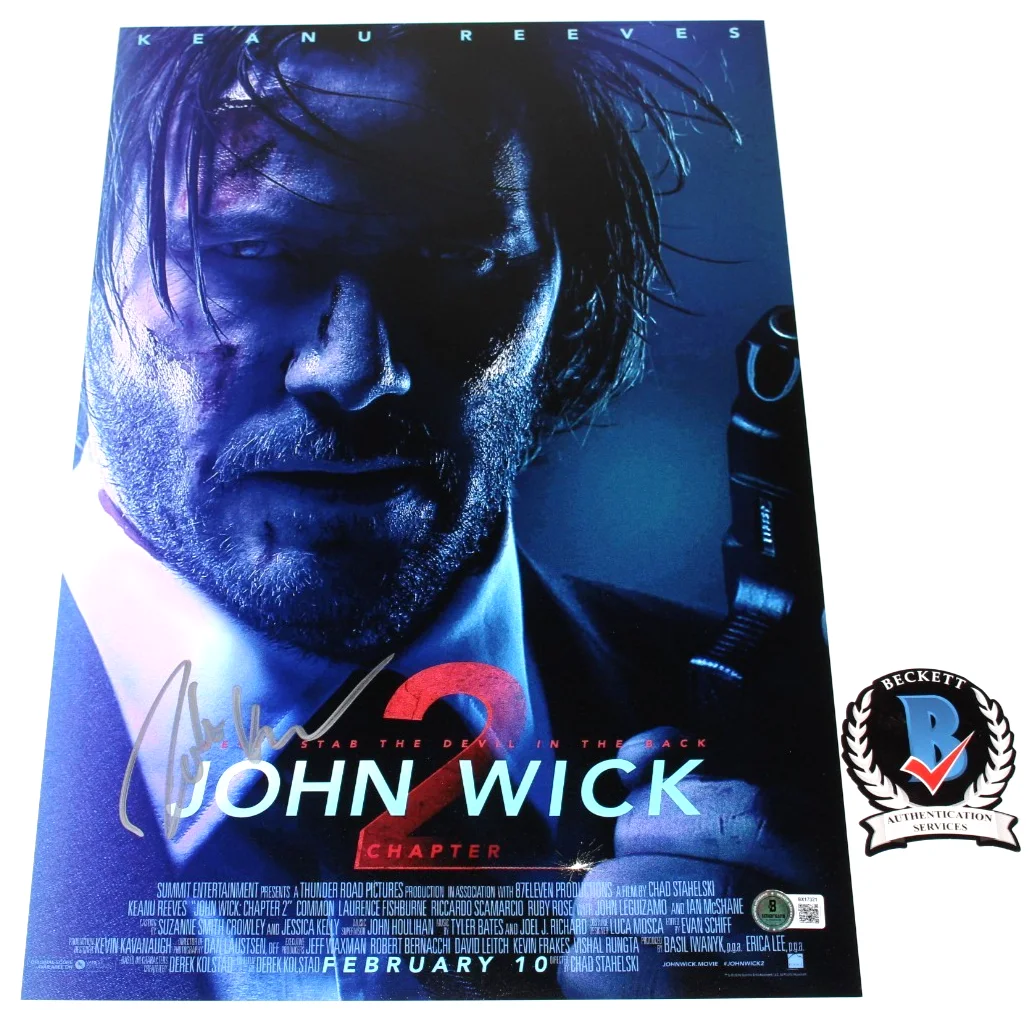 WRITER DEREK KOLSTAD SIGNED 'JOHN WICK 2' 12x18 MOVIE POSTER CREATOR BECKETT COA, image 2