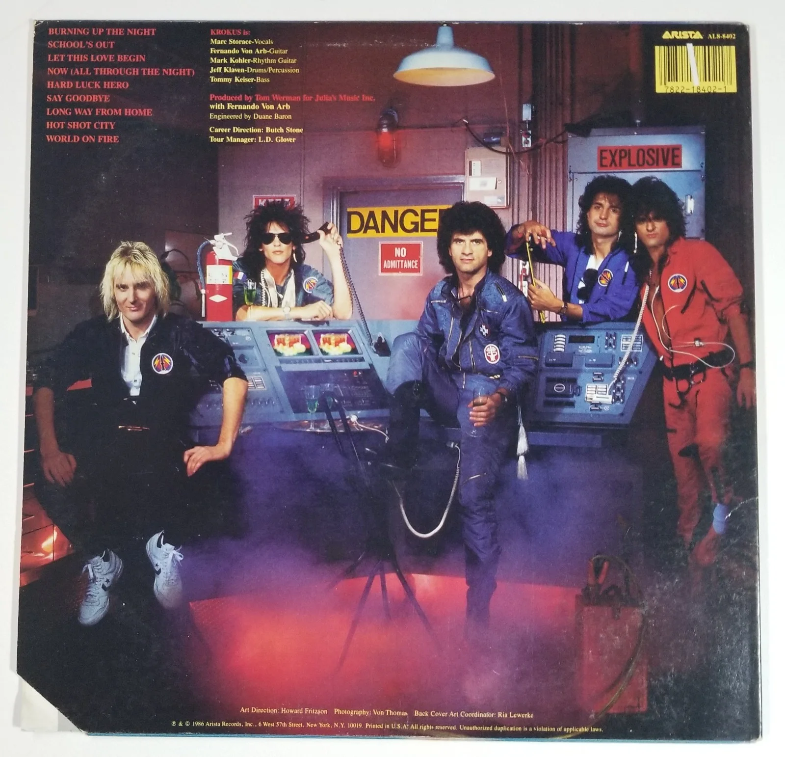 KROKUS band REAL hand SIGNED Change Of Address Vinyl Record COA Autograph Marc +, image 3