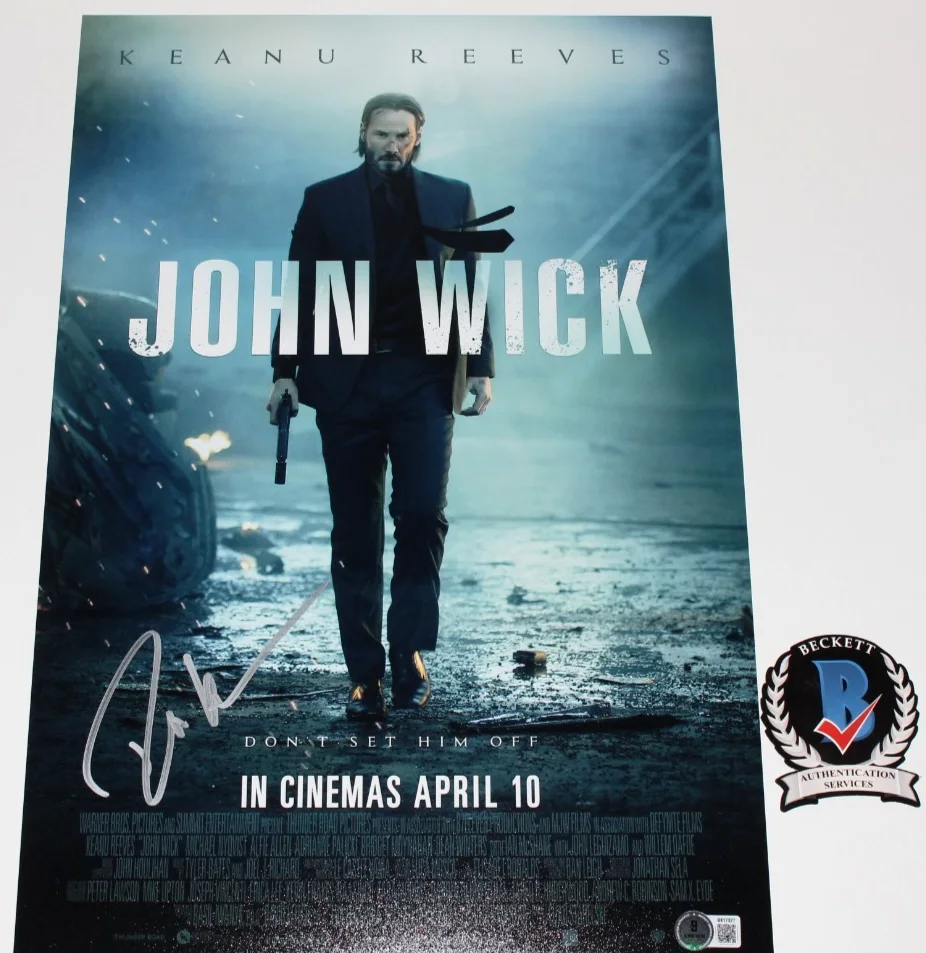 WRITER DEREK KOLSTAD SIGNED 'JOHN WICK' 12x18 MOVIE POSTER CREATOR BECKETT COA, image 2