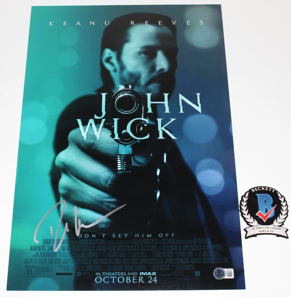 WRITER DEREK KOLSTAD SIGNED 'JOHN WICK' 12x18 MOVIE POSTER 3 CREATOR BECKETT COA, image 2