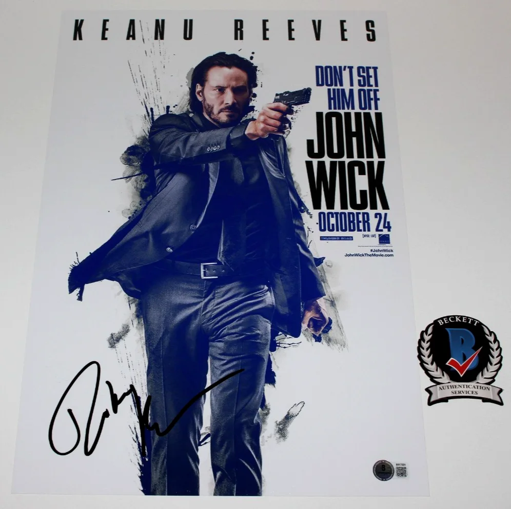 WRITER DEREK KOLSTAD SIGNED 'JOHN WICK' 12x18 MOVIE POSTER 2 CREATOR BECKETT COA, image 2