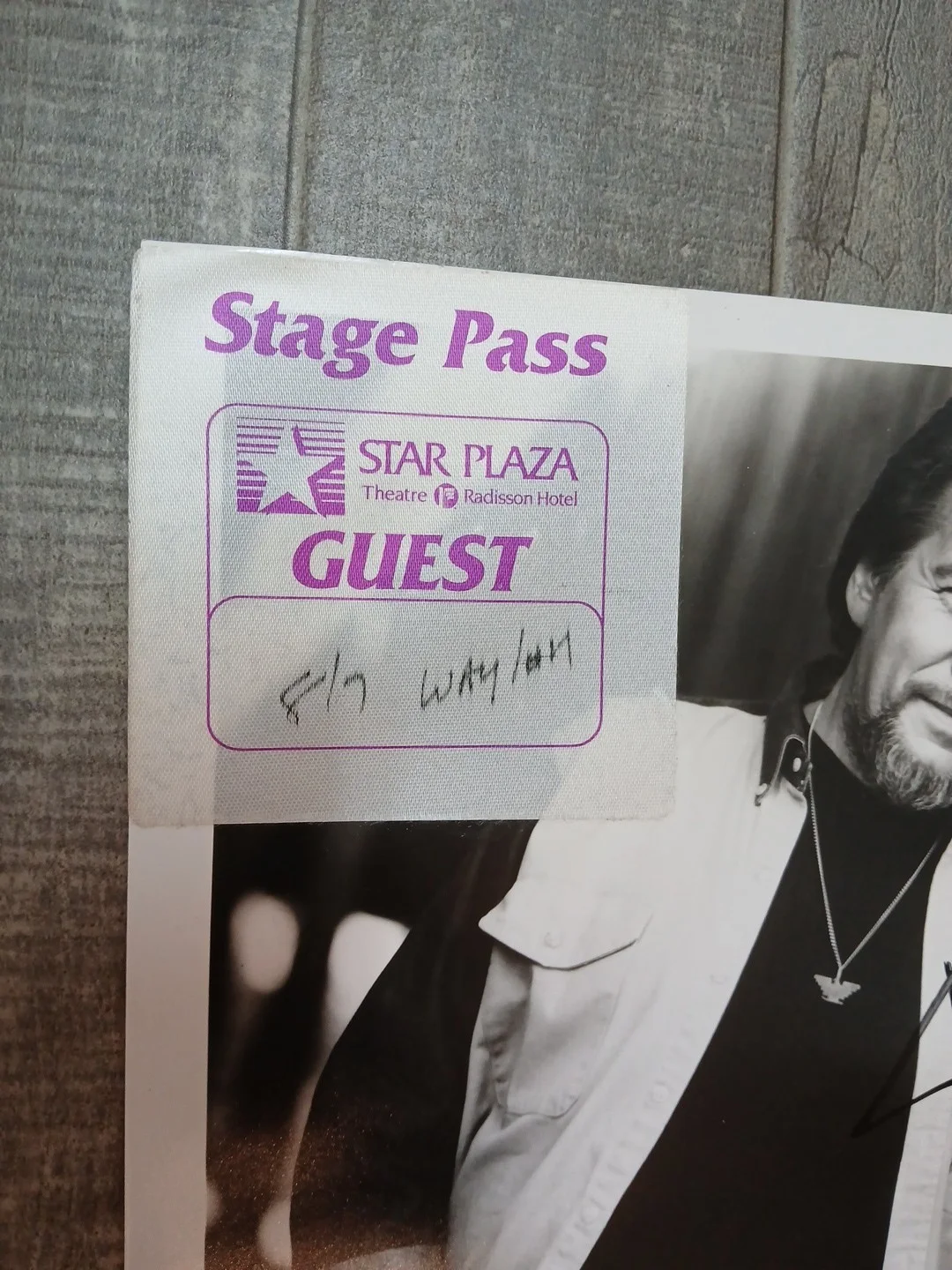 WAYLON JENNINGS Autographed Signed 8x10" Photo W/ Backstage Pass, image 2