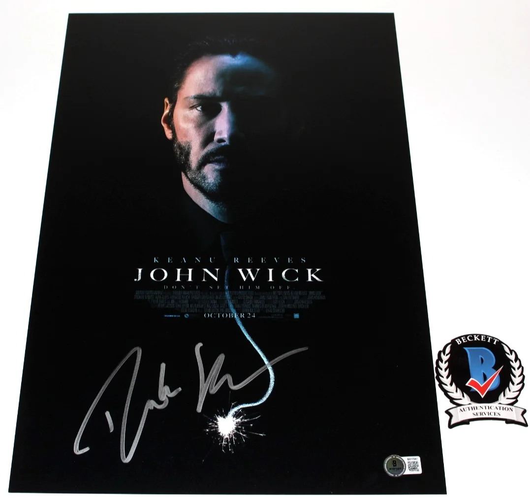 WRITER DEREK KOLSTAD SIGNED 'JOHN WICK' 12x18 MOVIE POSTER 4 CREATOR BECKETT COA, изображение 2