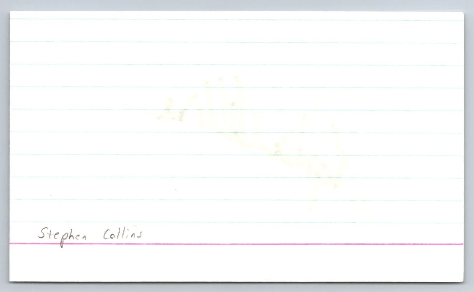 Stephen Collins — Stephen Collins signed Index Card - Actor, image 2