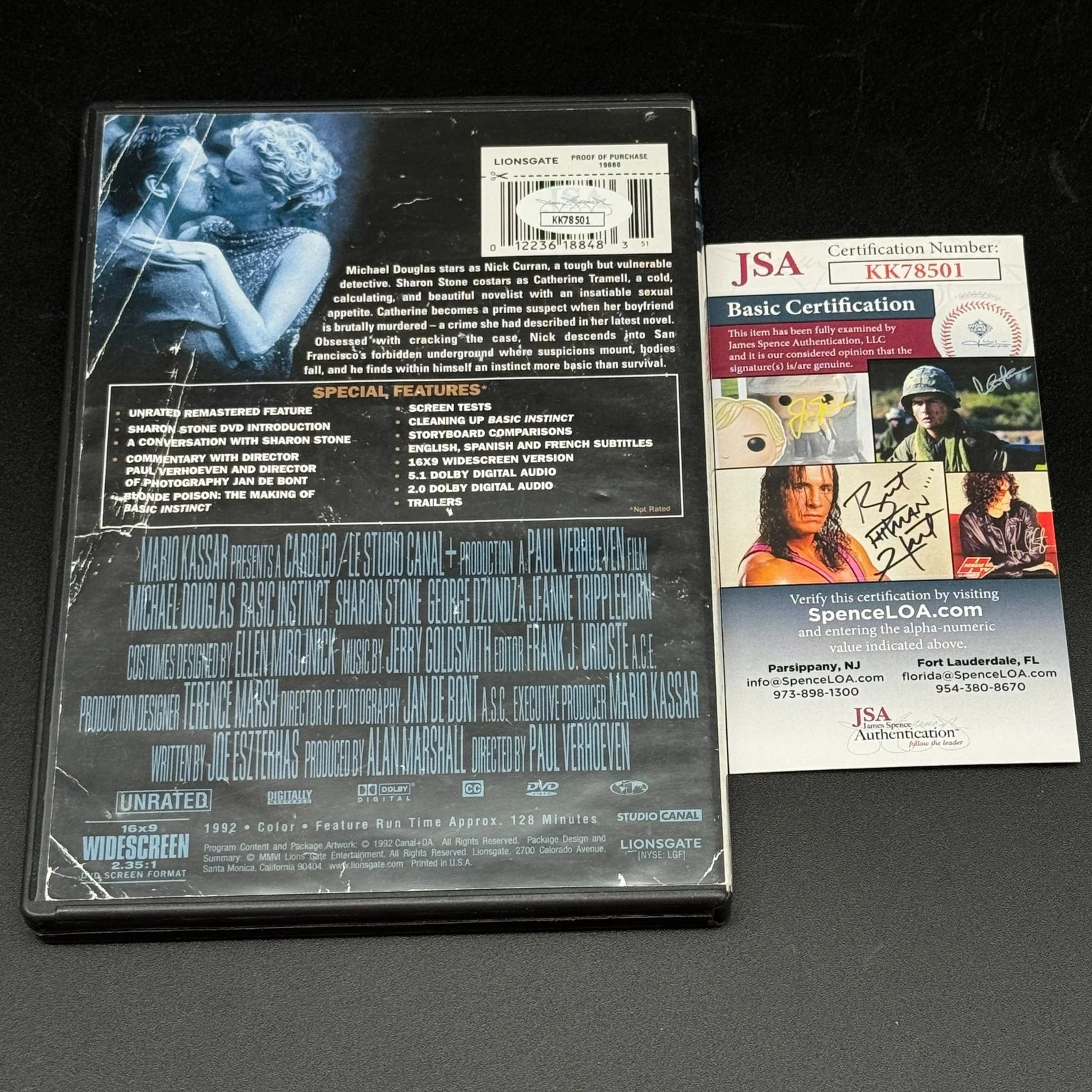 Michael Douglas — Michael Douglas Signed Basic Instinct DVD Cover - JSA Certified Autograph - COA, изображение 3