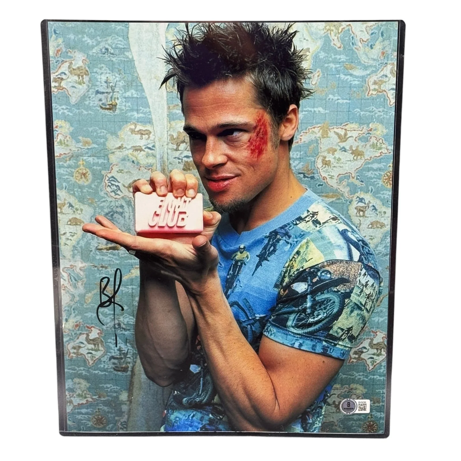 Brad Pitt — Brad Pitt Signed 11x14 Photo Tyler Durden Fight Club Beckett Authentic Autograph