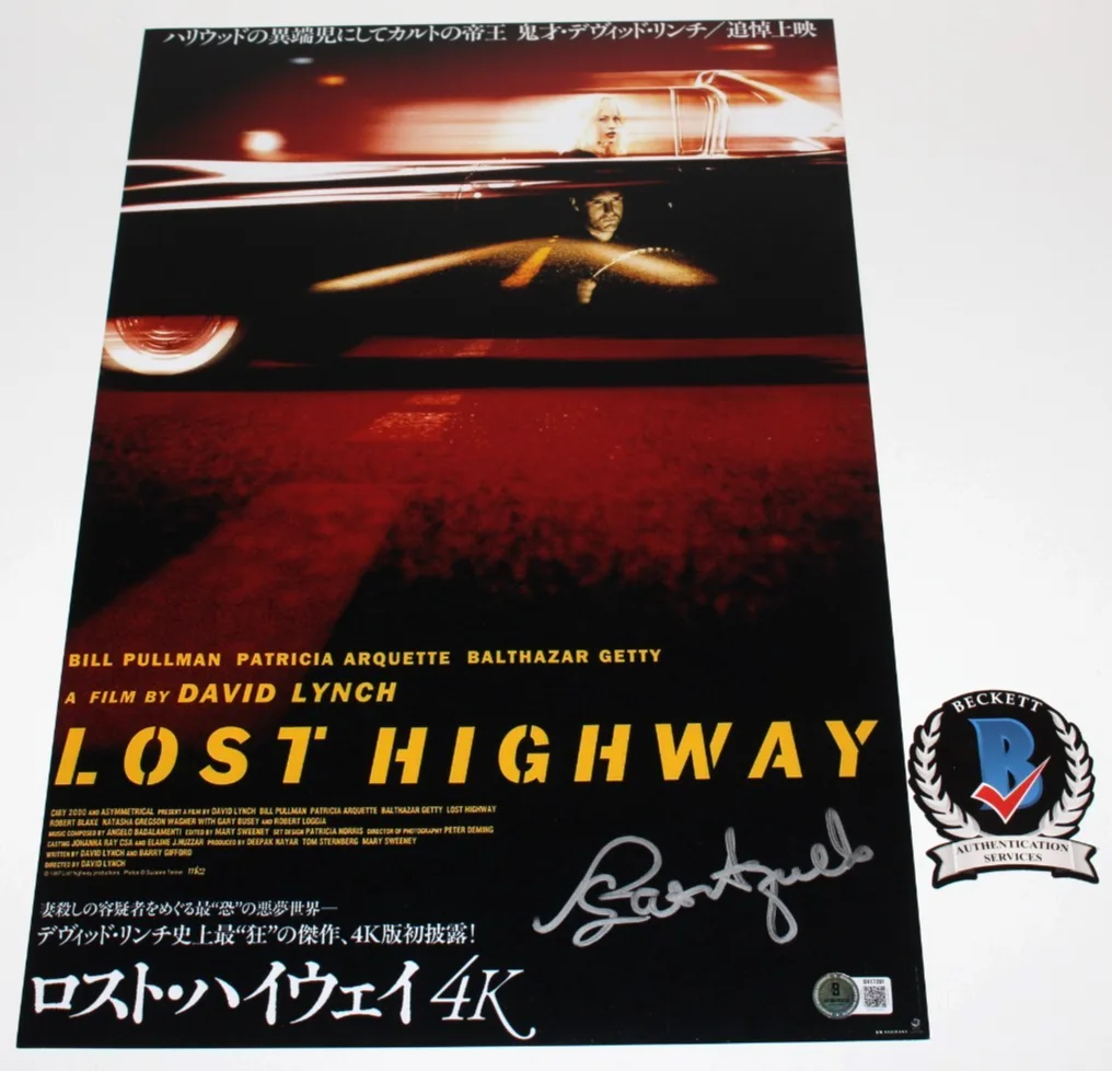 PATRICIA ARQUETTE SIGNED 'LOST HIGHWAY' 12x18 JAPANESE MOVIE POSTER BECKETT COA, изображение 2