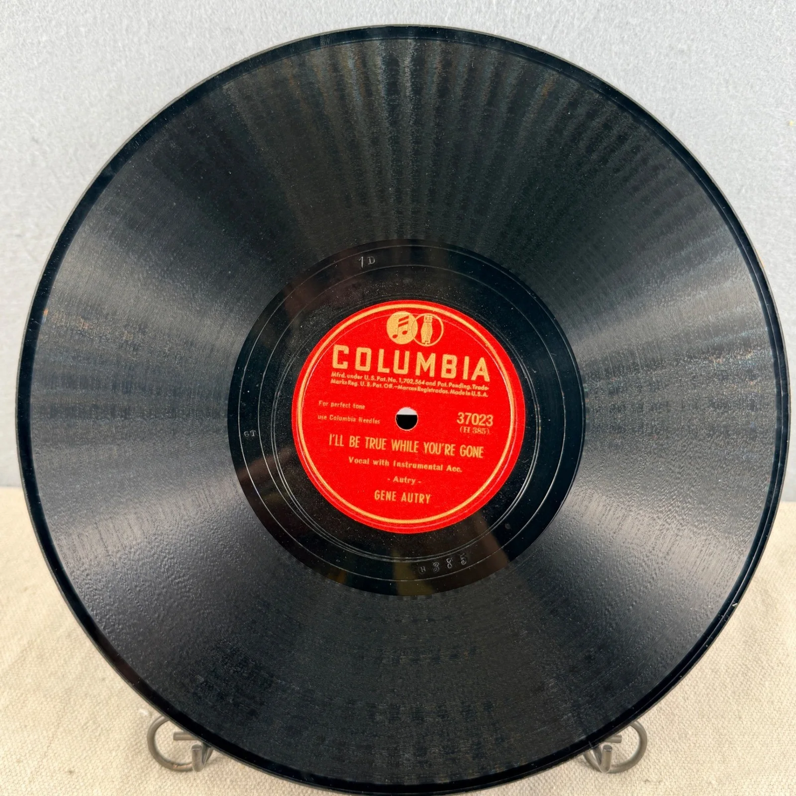 Lot of 2 Gene Autry Columbia 78 RPM Records (37023 & 37201), изображение 5