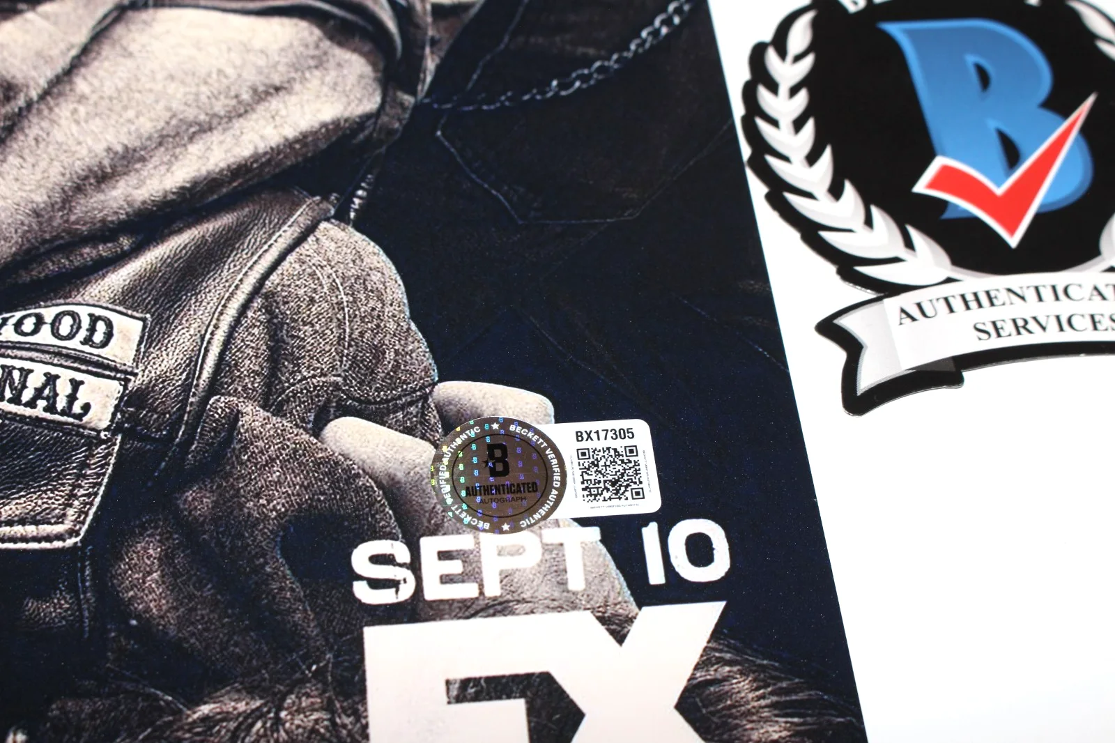 THEO ROSSI SIGNED 'SONS OF ANARCHY' JUICE 12x18 TV SHOW POSTER BECKETT BAS COA, изображение 4