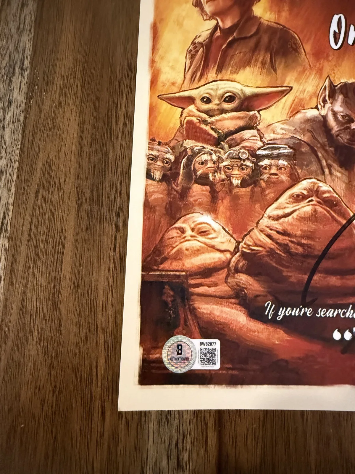 Jeremy Allen White ‘Star Wars' Signed 12x18 Photo 'Rotta The Hutt' Beckett, изображение 2