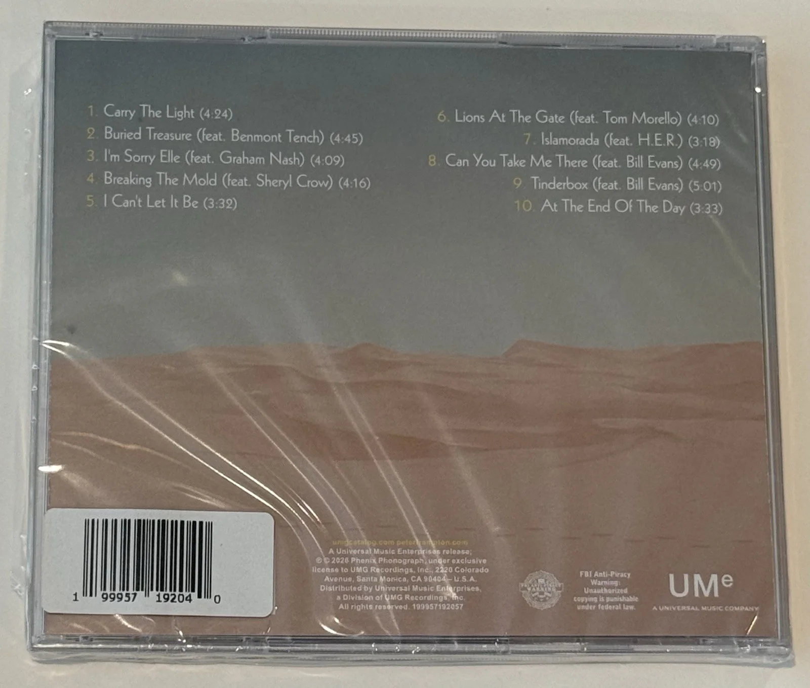 Peter Frampton Signed Carry the Light CD (New/Sealed) Autograph, image 3
