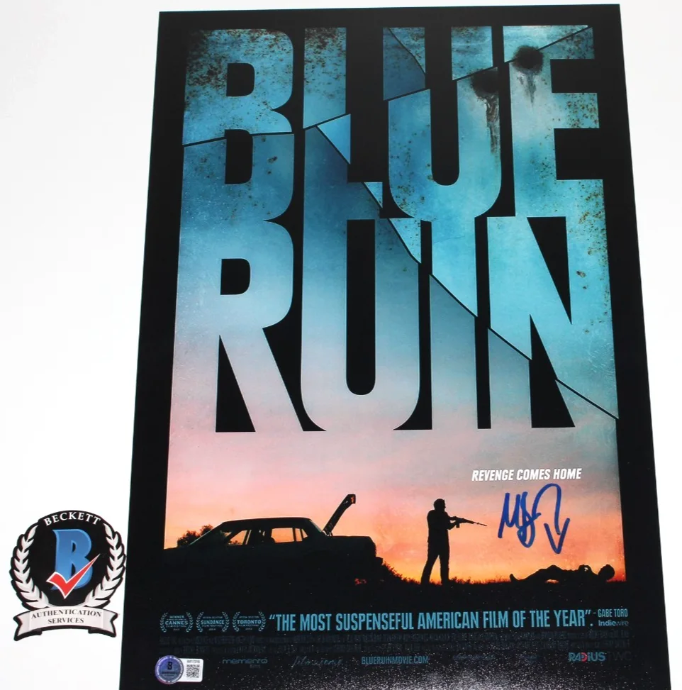 Macon Blair — MACON BLAIR SIGNED 'BLUE RUIN' 12x18 MOVIE POSTER AUTOGRAPH BECKETT BAS COA, изображение 2