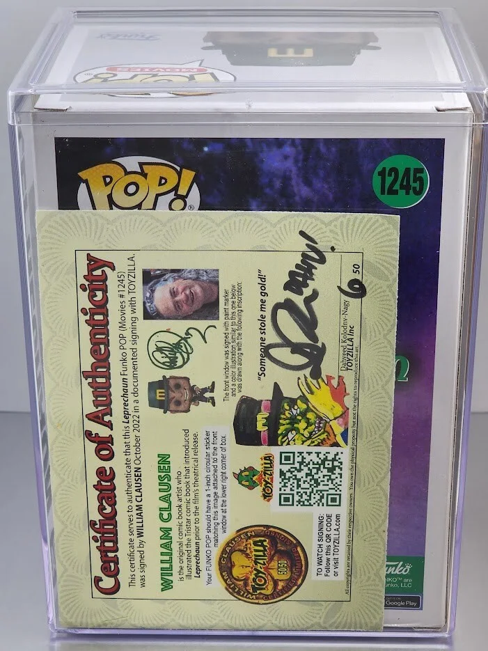 William Clausen — William Clausen Autographed Signed Artwork Leprechaun Funko Pop #1245 With COA, изображение 2