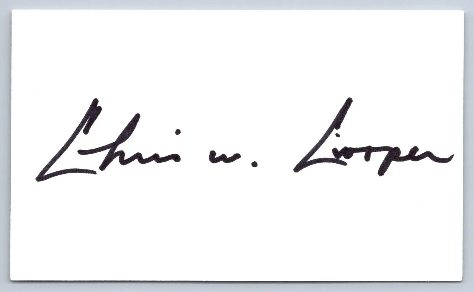 Chris Cooper — Chris W. Cooper signed Index Card - Actor - Adaptation - Oscar Winner