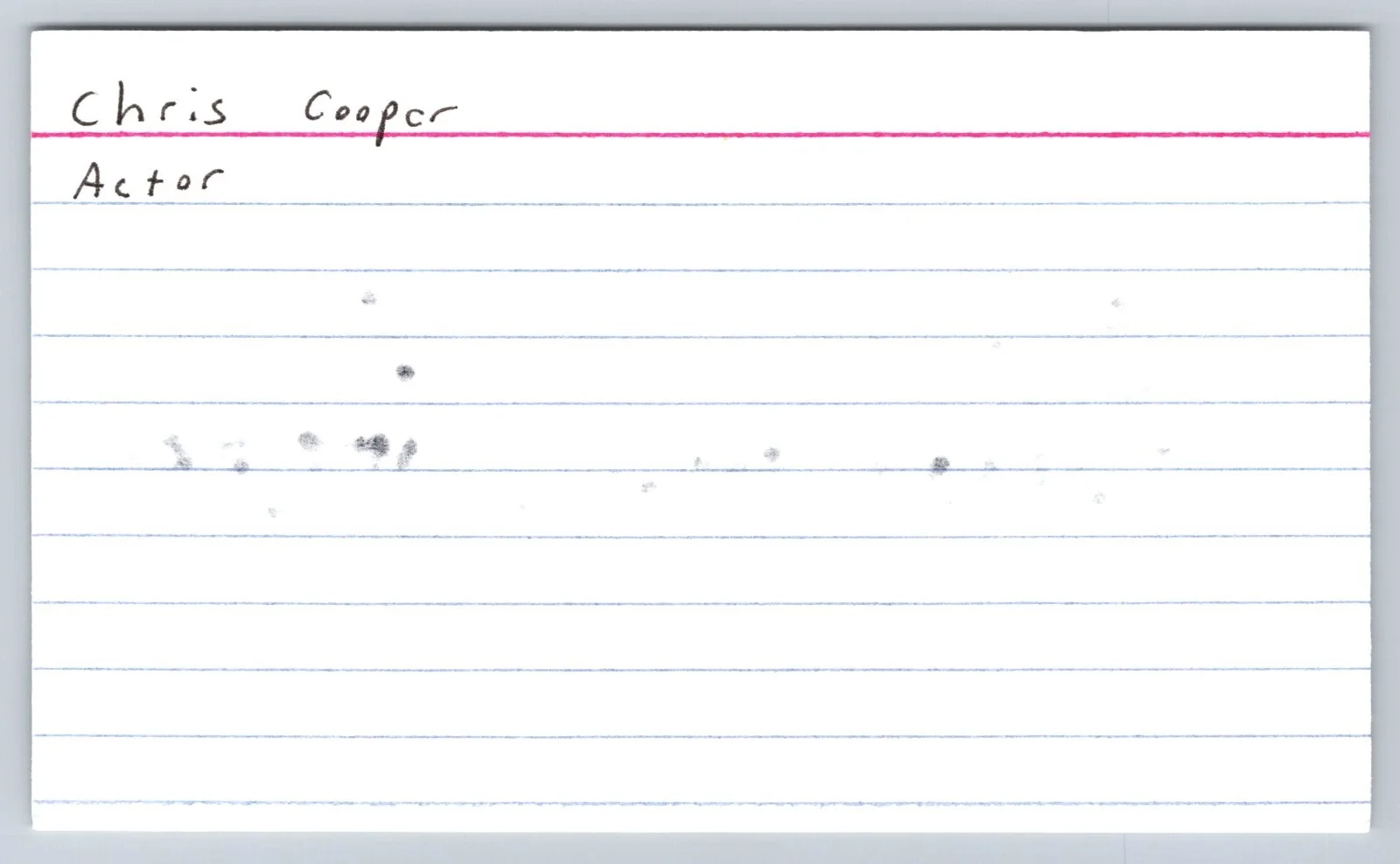 Chris Cooper — Chris W. Cooper signed Index Card - Actor - Adaptation - Oscar Winner, image 2