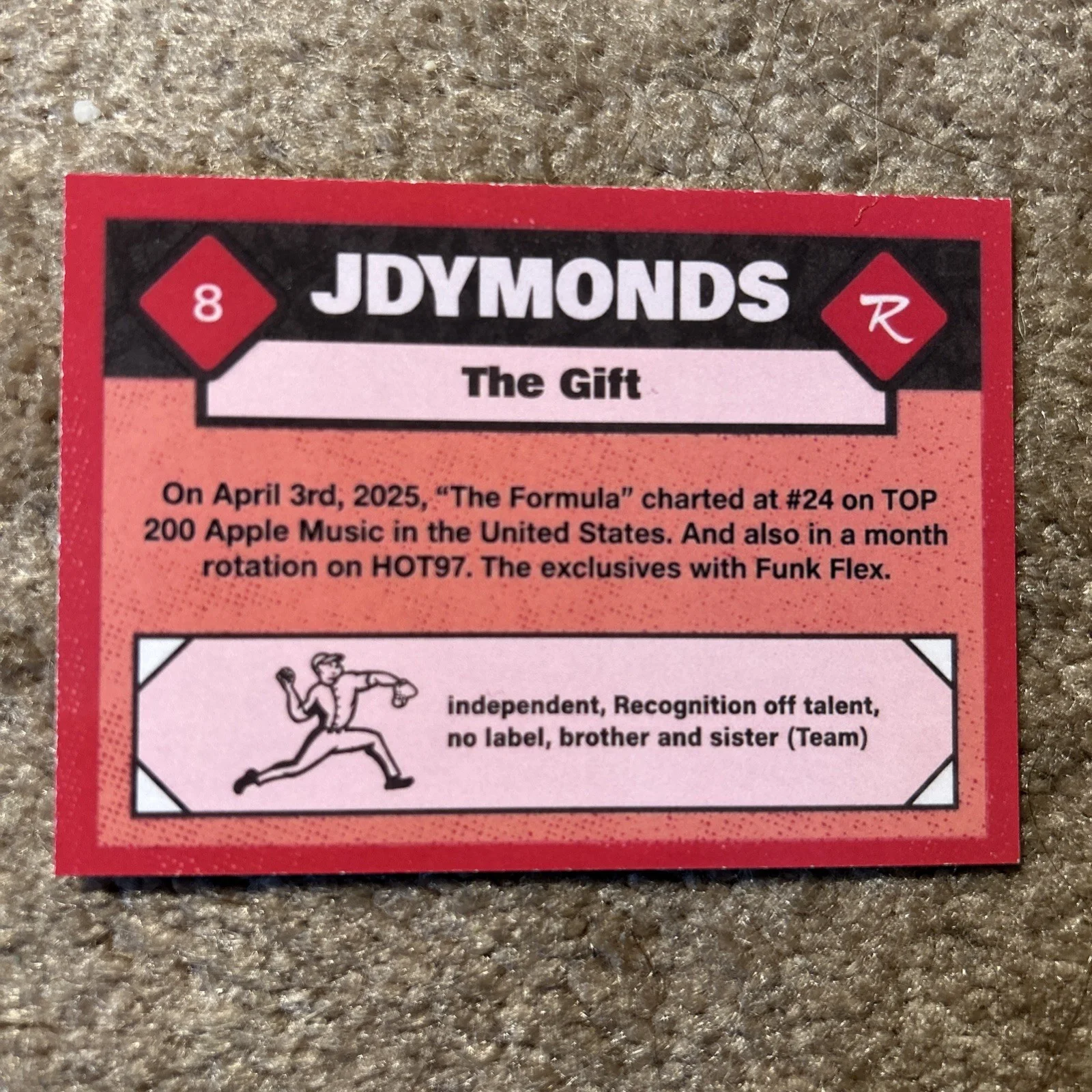 JDYMONDS Autographed Artist Trading Card Hip Hop Artist, изображение 2
