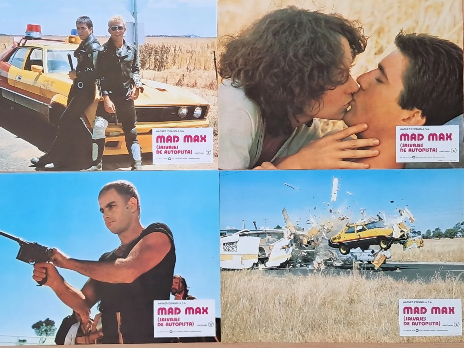 Mad Max ORIGINAL Spanish 1979 Lobby Card Set [complete] Mer Gibson +very rare+, image 2