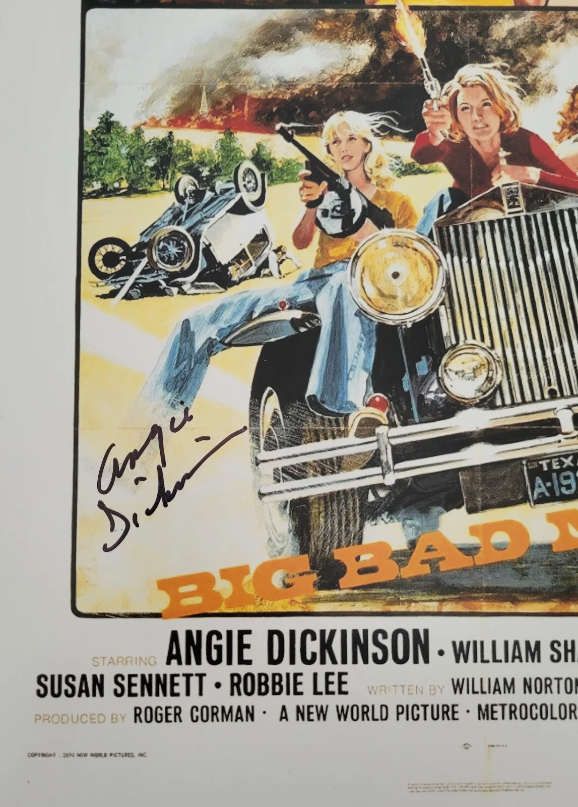 Angie Dickinson Tom Skerritt — Angie Dickinson Tom Skerritt signed 12x18 Big Bad Mama photo COA proof Beckett, изображение 4