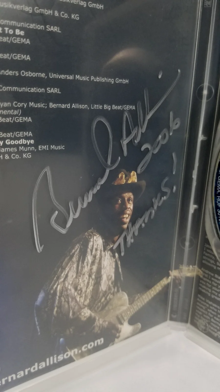 Bernard Allison signed autographed dvd Energized live in Europe concert 2006, изображение 5