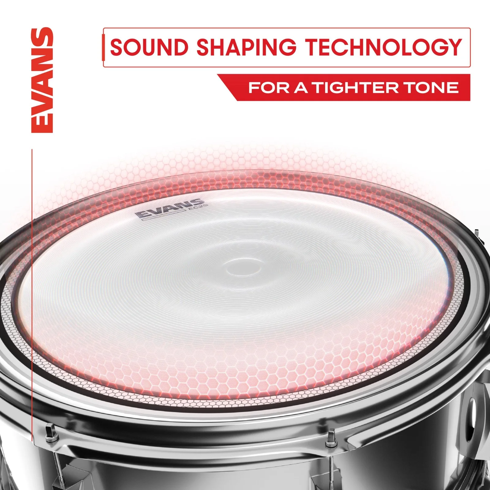 Evans Drum Heads - Ec2S Clear Standard Tompack 12 Inch 13 Inch 16 Inch, image 3