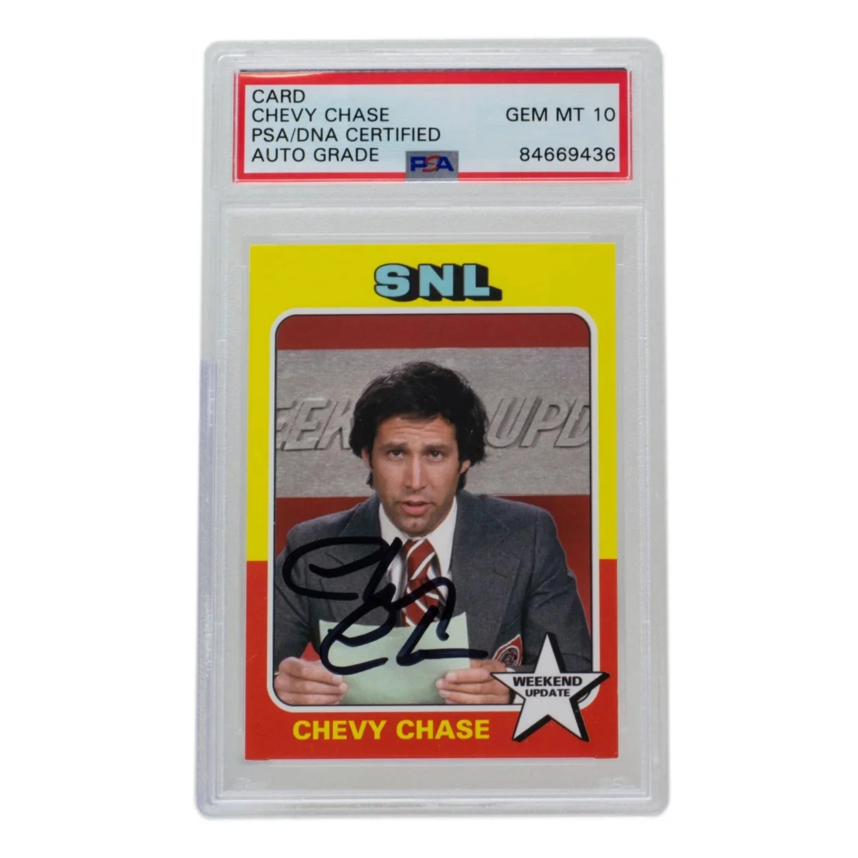 Chevy Chase — Chevy Chase Signed SNL Weekend Update Trading Card PSA/DNA Auto Gem Mint 10, image 4