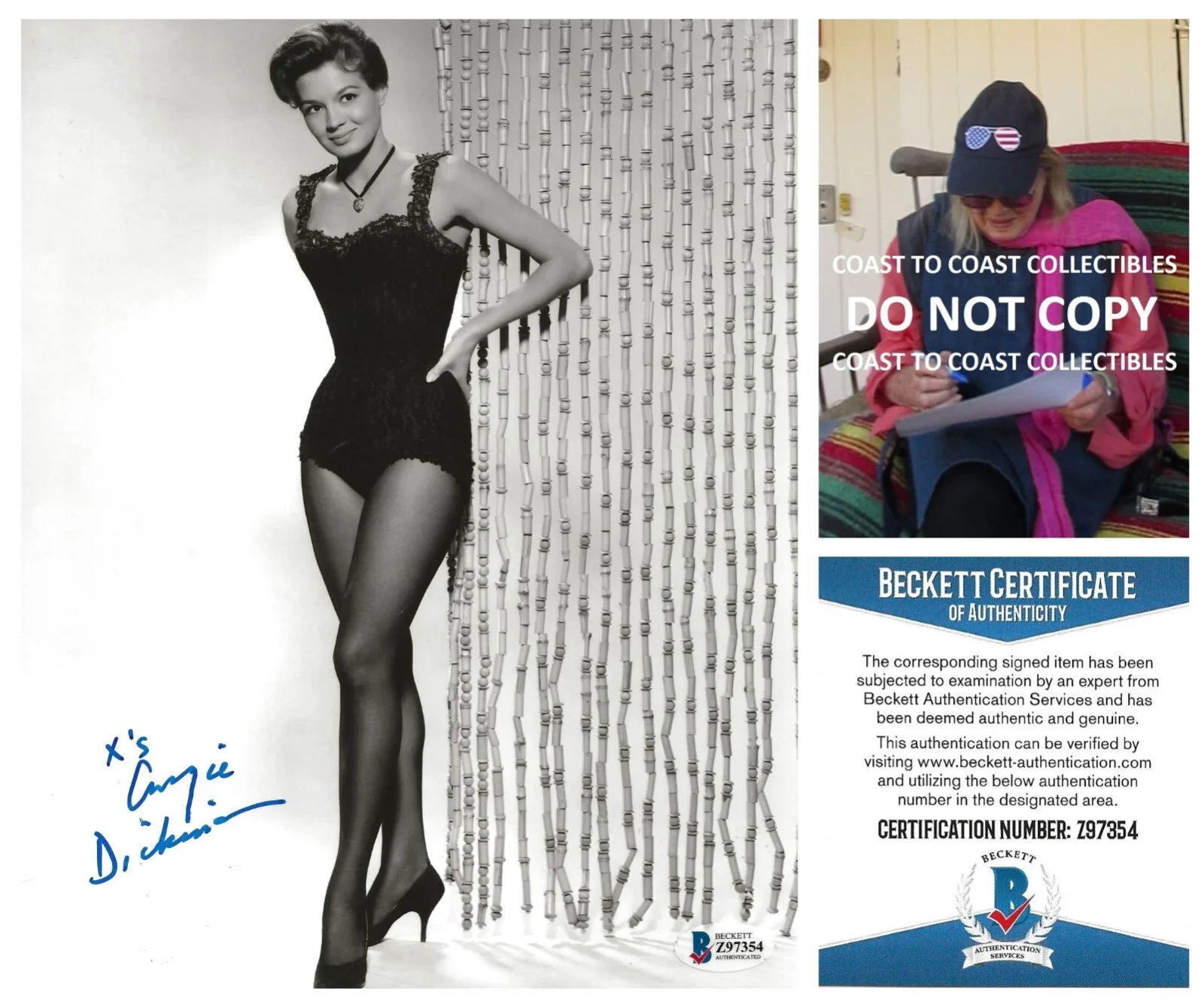 Angie Dickinson — Angie Dickinson actress signed 8x10 photo exact proof Beckett COA autographed,,