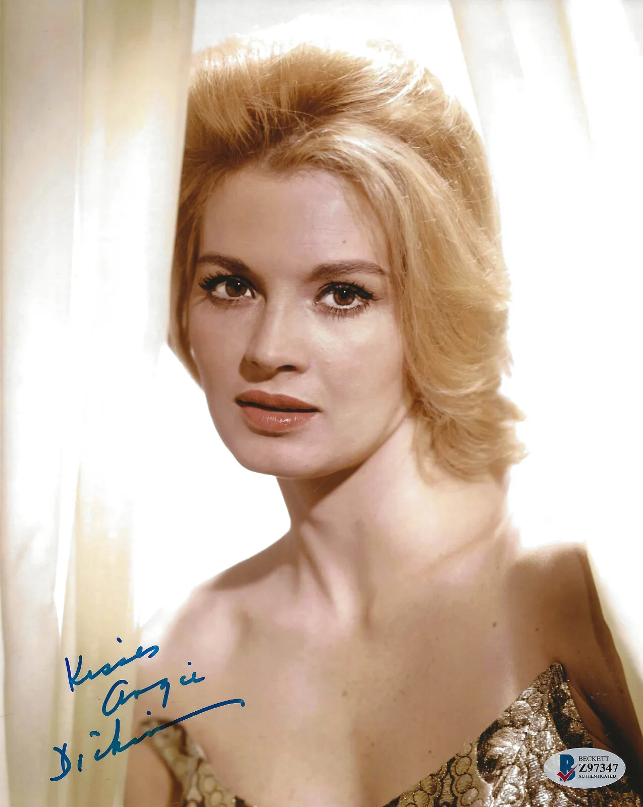 Angie Dickinson — Angie Dickinson actress signed 8x10 photo exact proof Beckett COA autographed., image 2