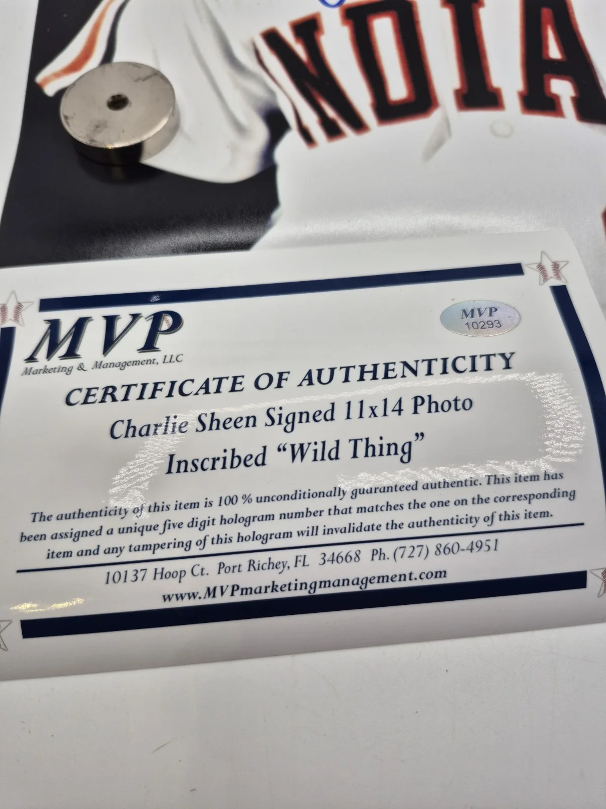 *SIGNED* Charlie Sheen Wild Thing Major League 11x14 MVP Coa PSA DNA Authentic, изображение 3