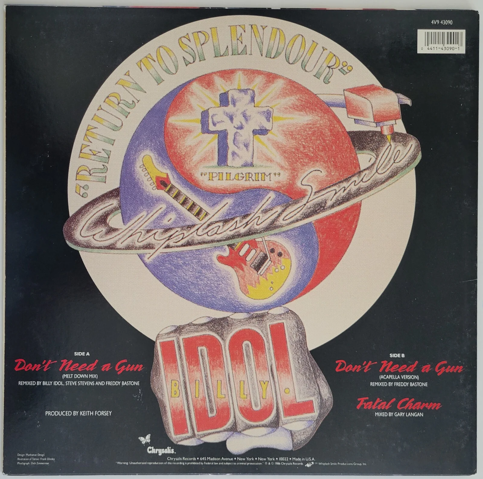 Billy Idol Steve Stevens signed Don't Need Gun album vinyl LP COA exact proof, изображение 4