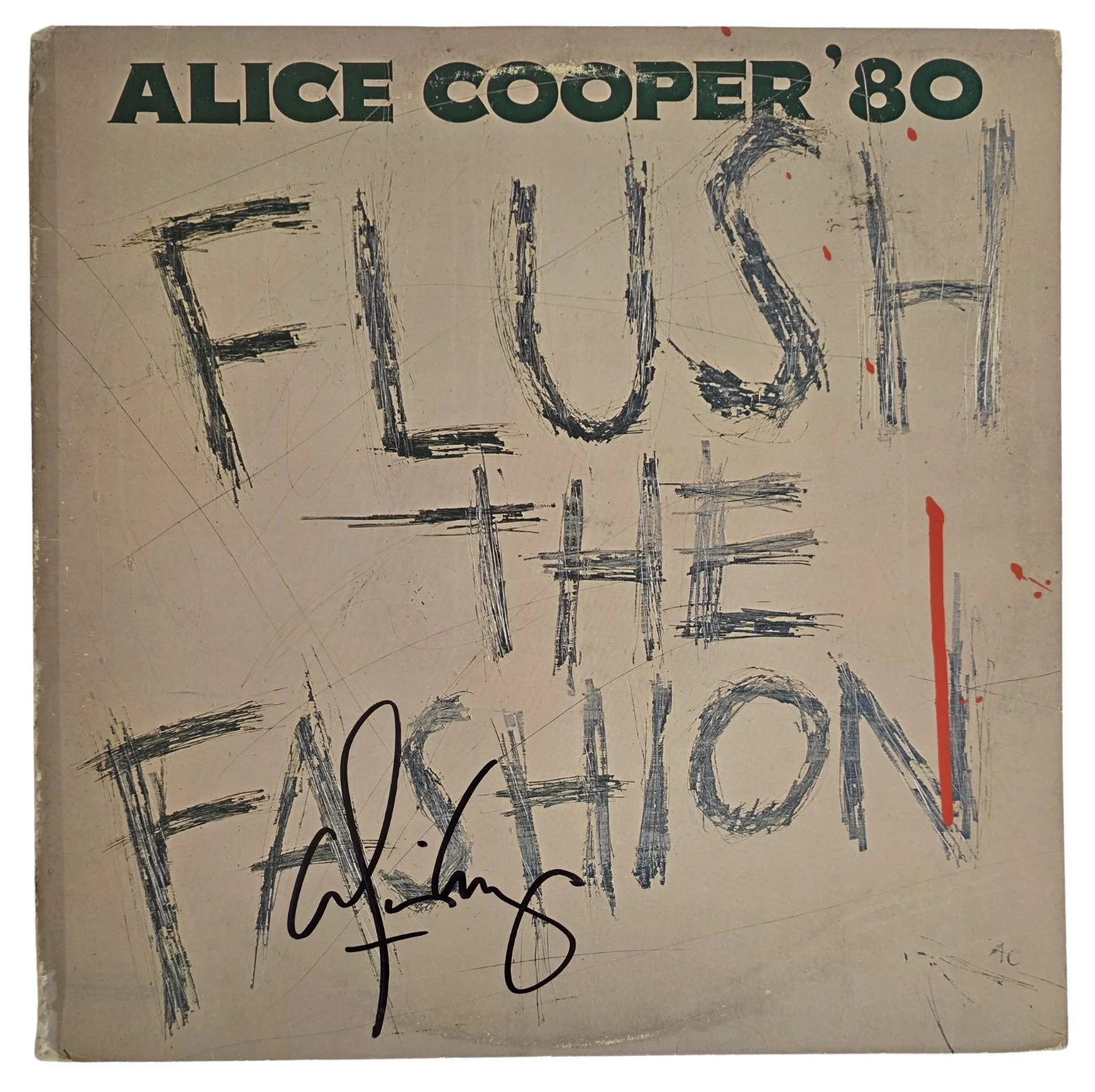 Alice Cooper Signed Flush the Fashion Album COA Proof Autographed Vinyl Record, изображение 3