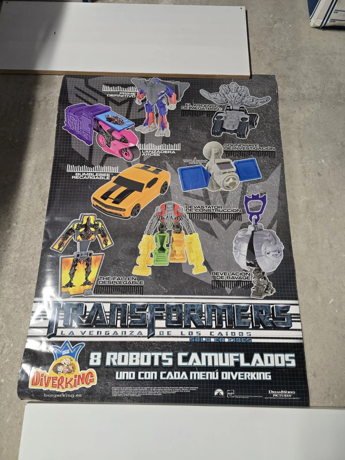 Burger King Transformers 2007 Full Quad Promo Double-sided Advertising Poster, изображение 2