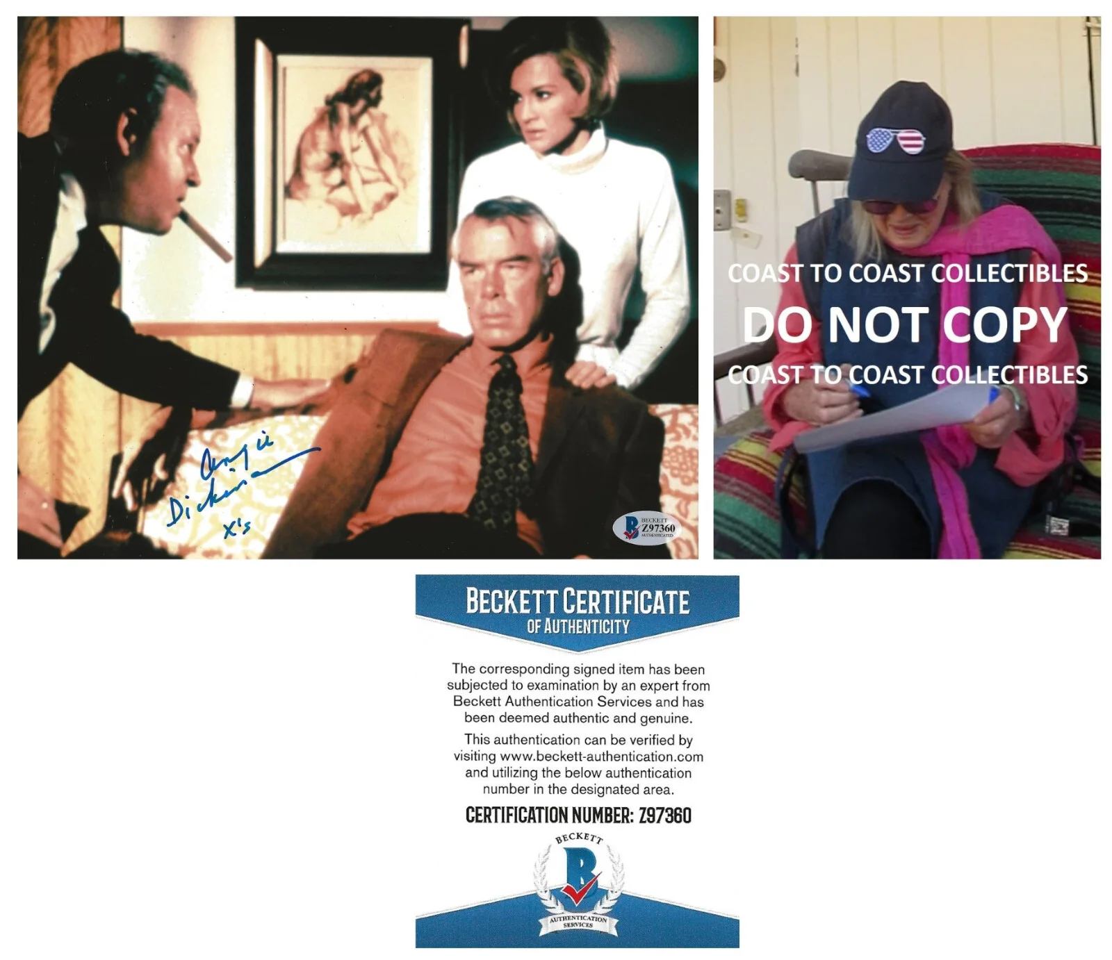 Angie Dickinson — Angie Dickinson Hollywood Legend signed 8x10 photo Beckett COA proof auto...