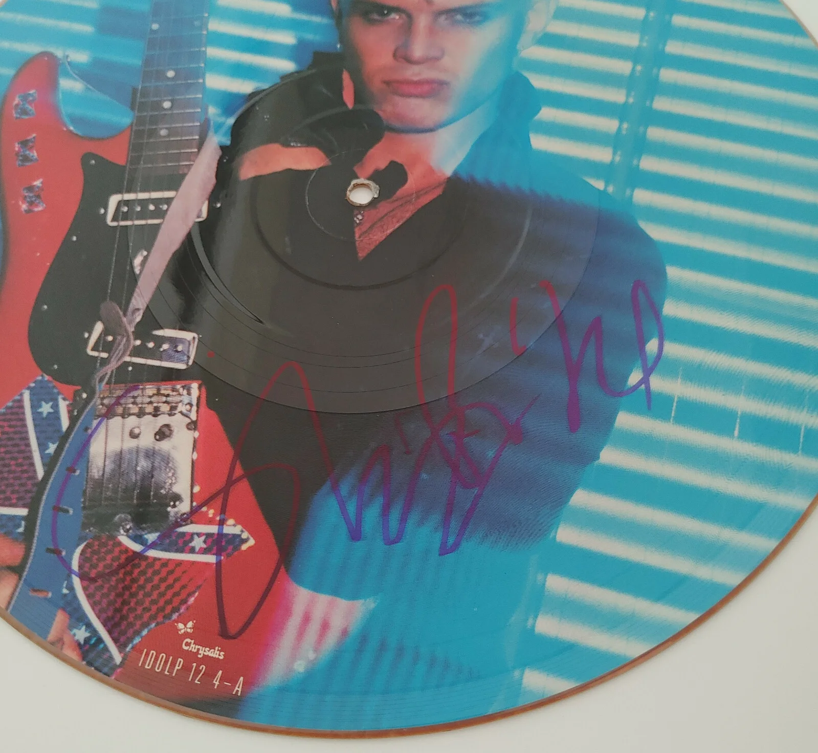 Billy Idol Steve Stevens signed vinyl 12'' picture disc exact proof Beckett COA, image 3