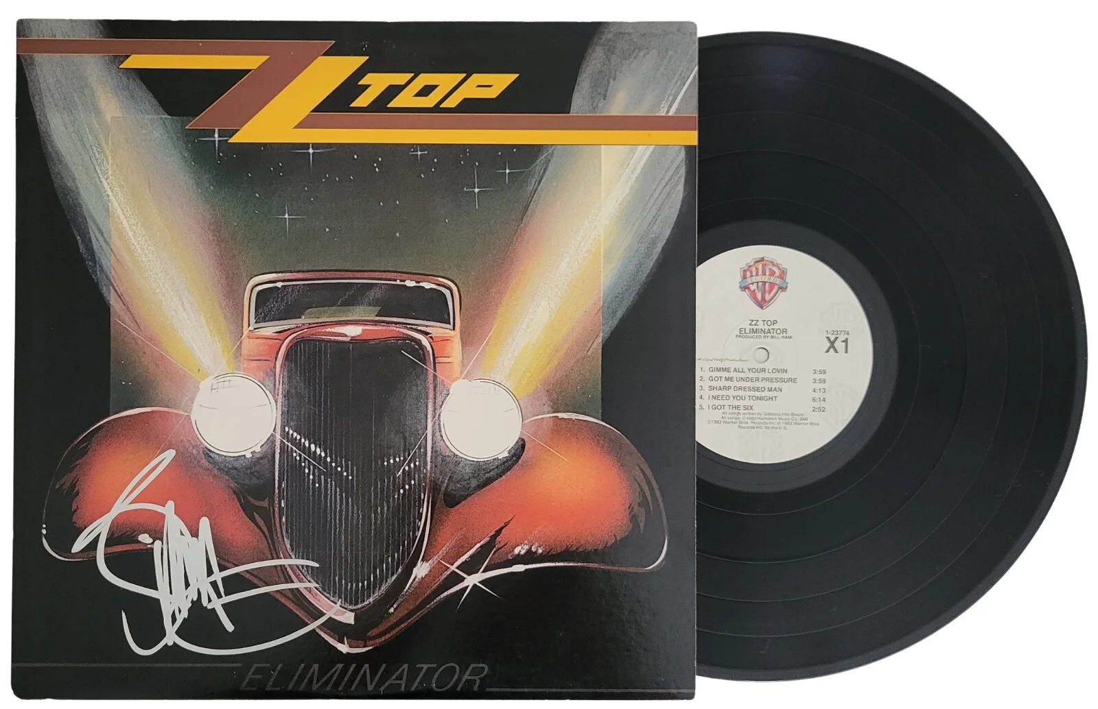 Billy Gibbons signed ZZ Top Eliminator album COA proof autographed vinyl record, изображение 2