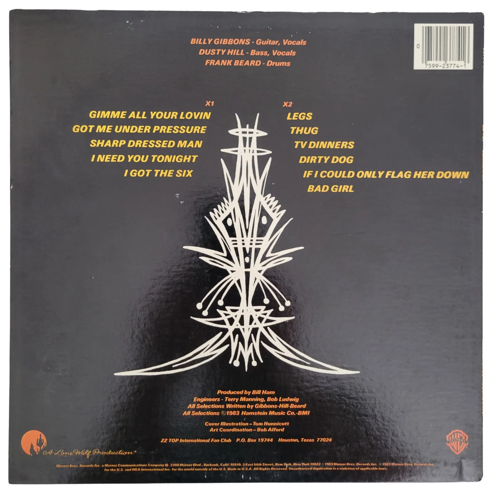 Billy Gibbons signed ZZ Top Eliminator album COA proof autographed vinyl record, изображение 4