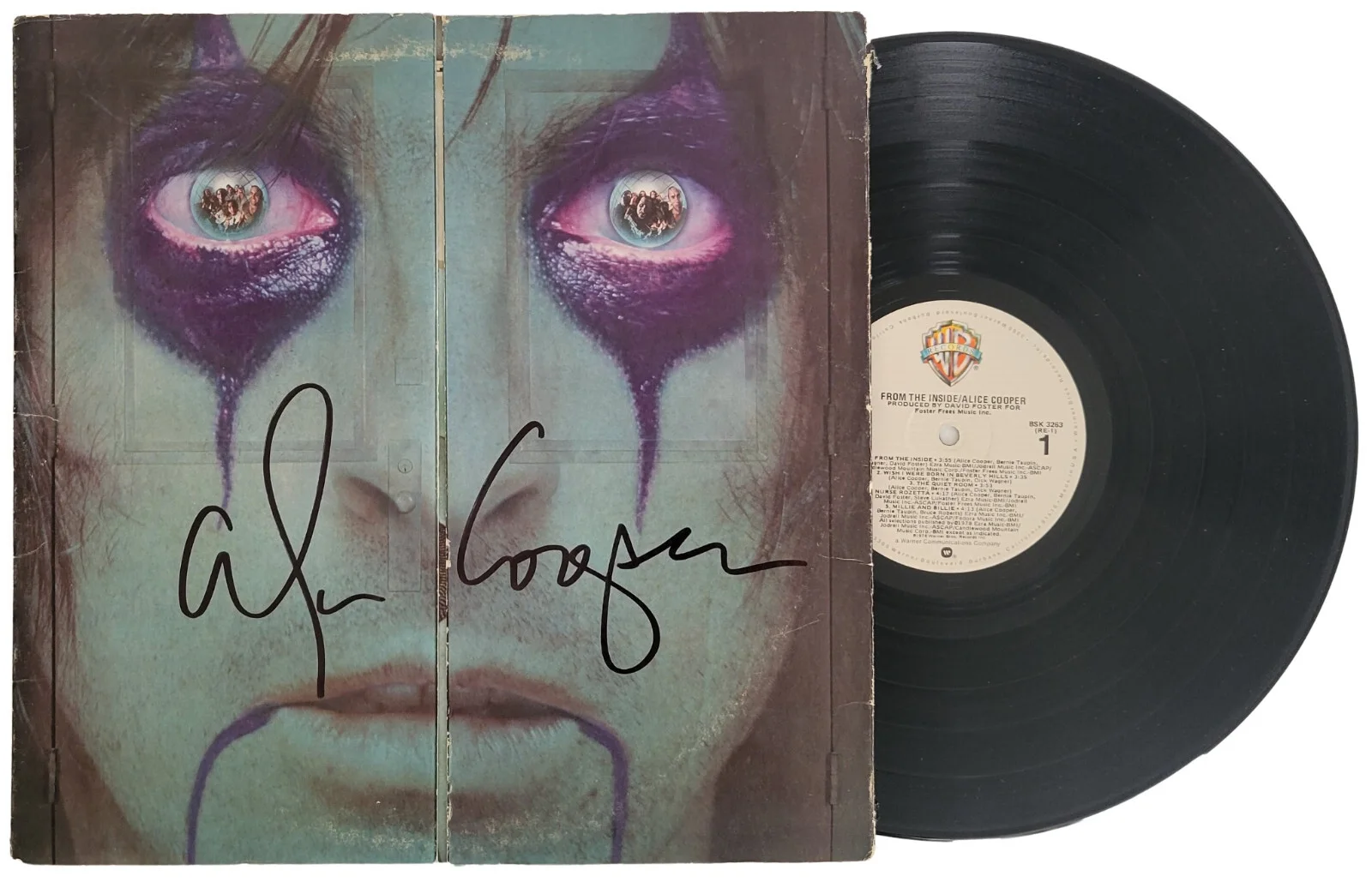 Alice Cooper signed From the Inside Album COA Proof autographed Vinyl Record, image 2
