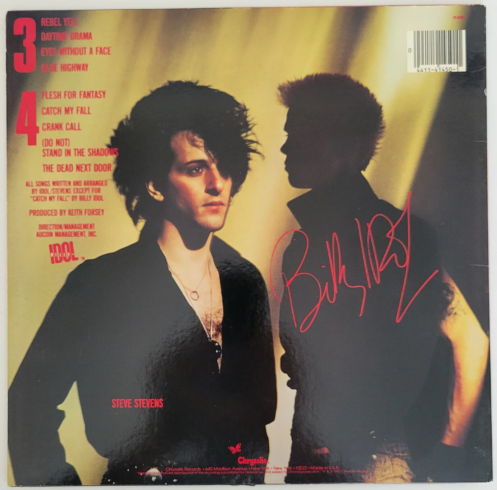 Billy Idol Steve Stevens signed Rebel Yell album vinyl LP COA proof autographed, image 4