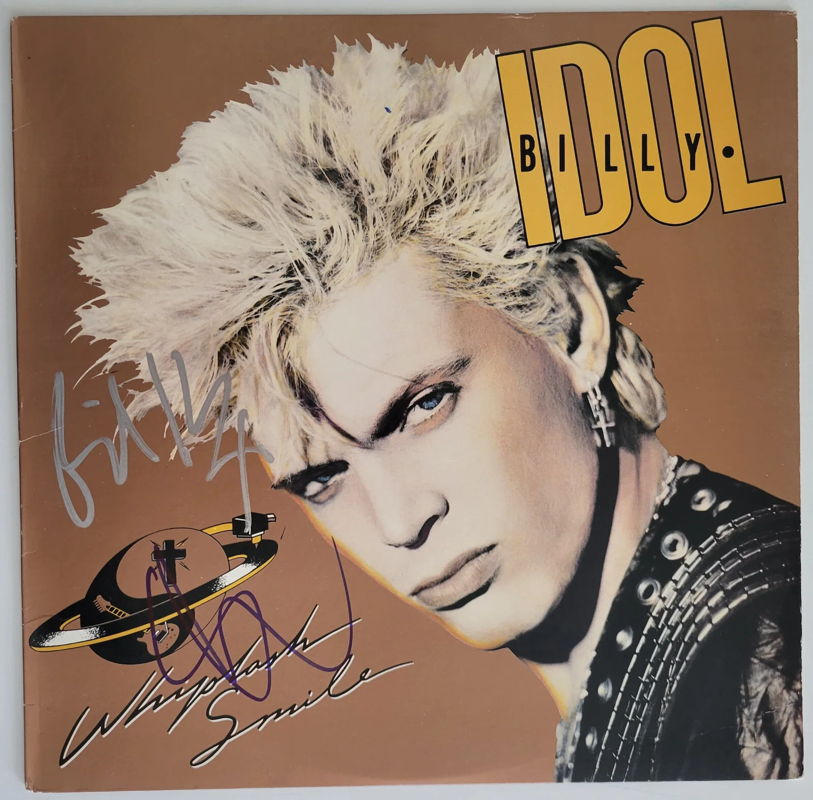Billy Idol Steve Stevens signed Whiplash Smile album vinyl COA proof autographed, изображение 3