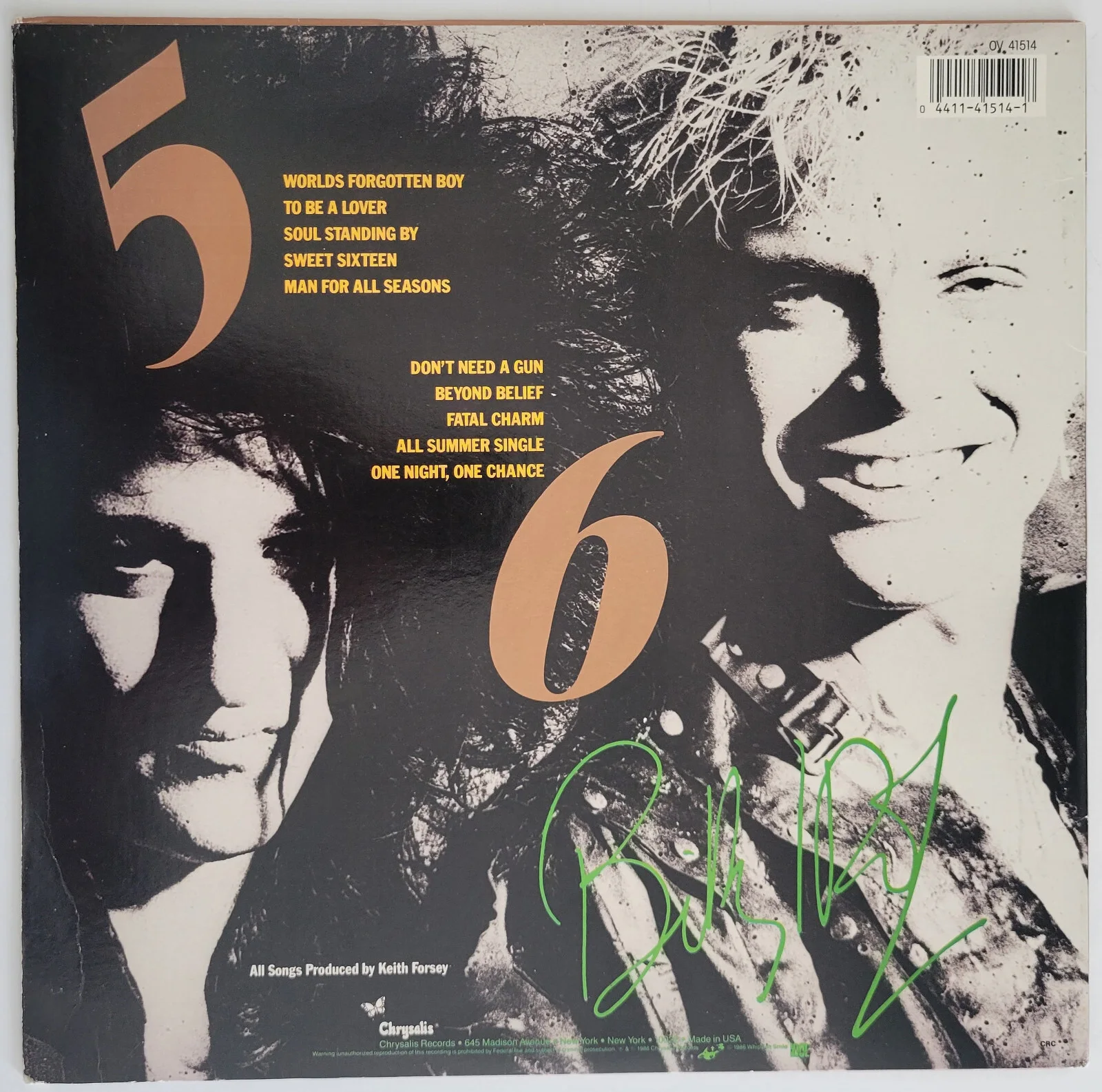 Billy Idol Steve Stevens signed Whiplash Smile album vinyl COA proof autographed, изображение 4