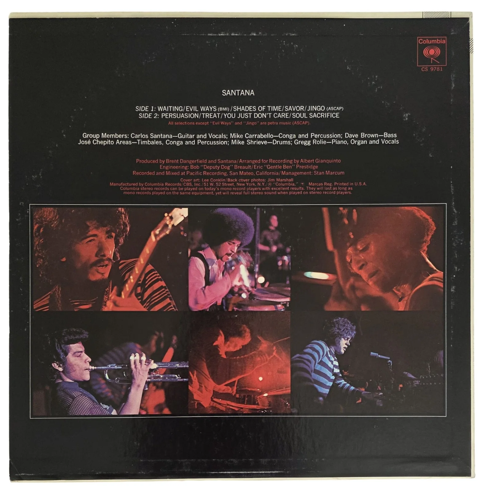 Carlos Santana Signed Santana Album COA Exact Proof Autographed Vinyl Record, image 5