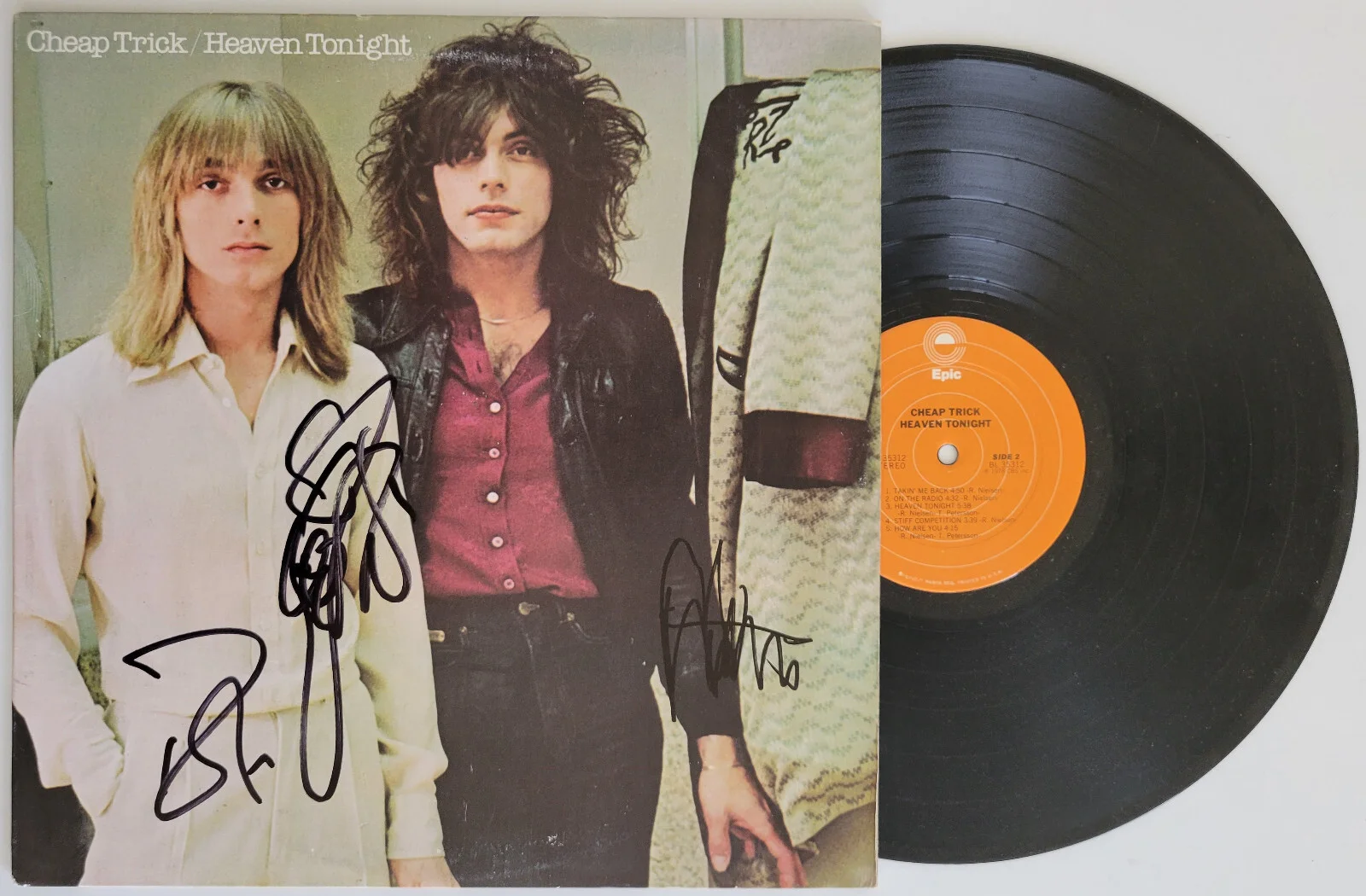Cheap Trick signed Heaven Tonight album COA exact proof Zander, Peterson,Nielsen, изображение 2