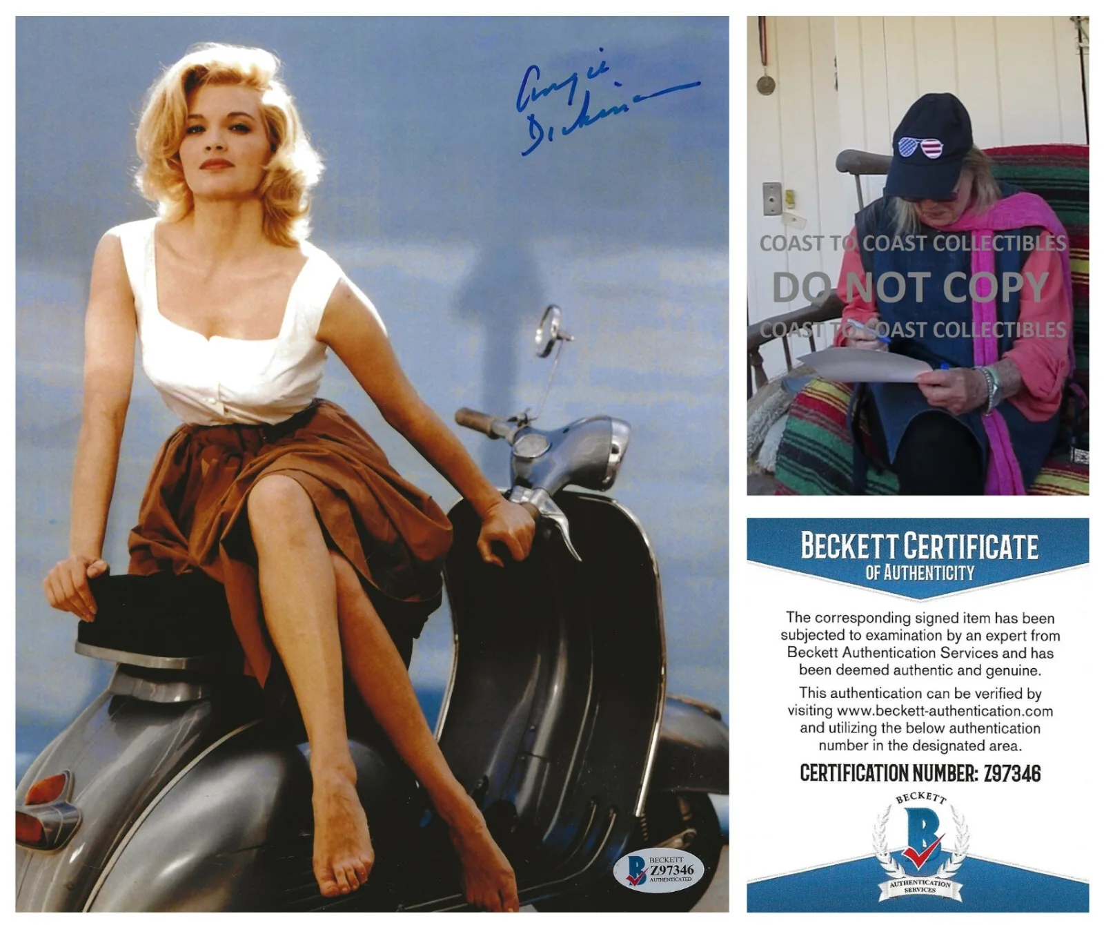 Angie Dickinson — Angie Dickinson signed Jessica 8x10 photo proof Beckett COA autographed.