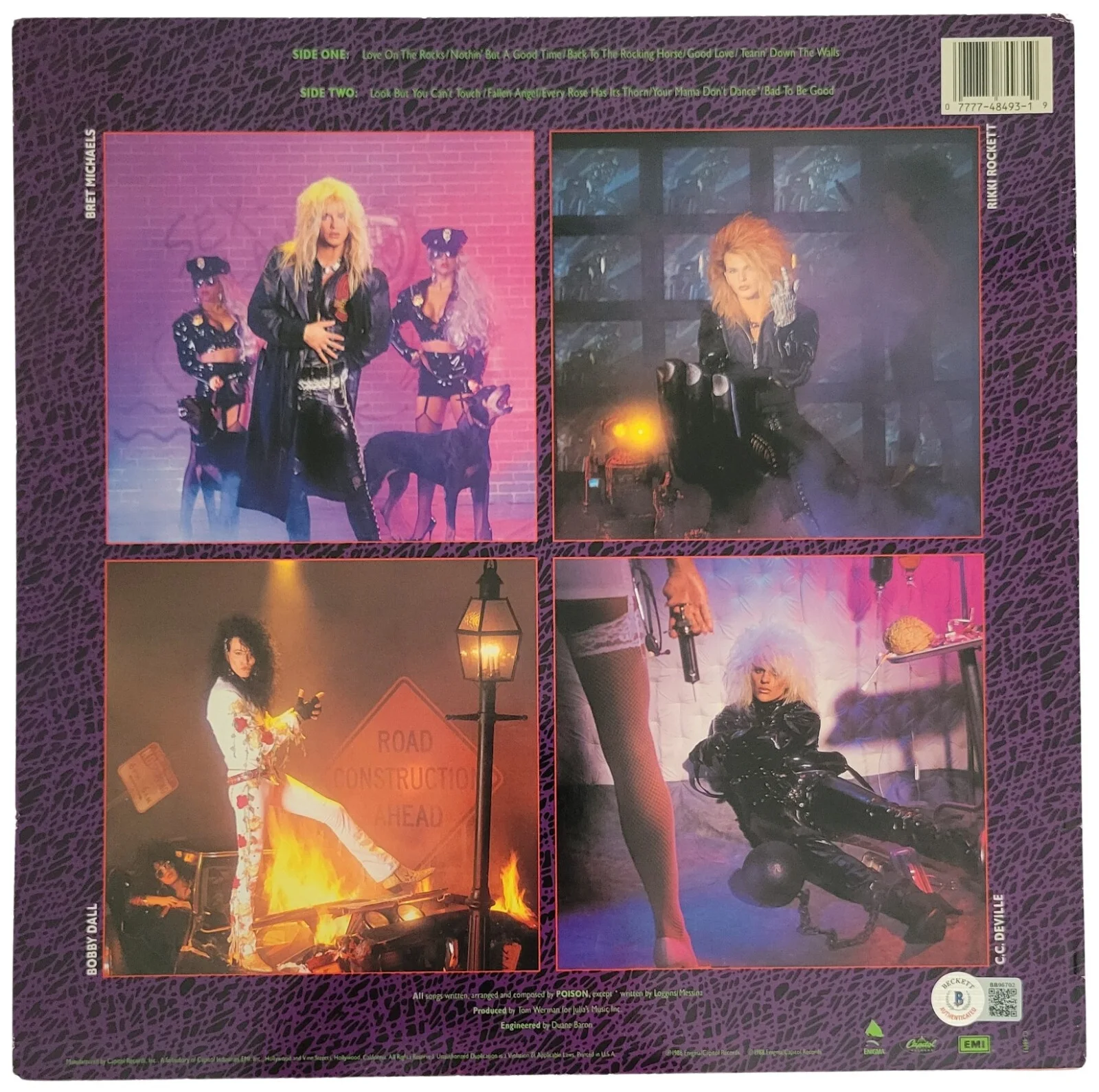 Bret Michaels Signed Poison Open Up and Say Ahh Album Proof Beckett..Auto Vinyl, image 4