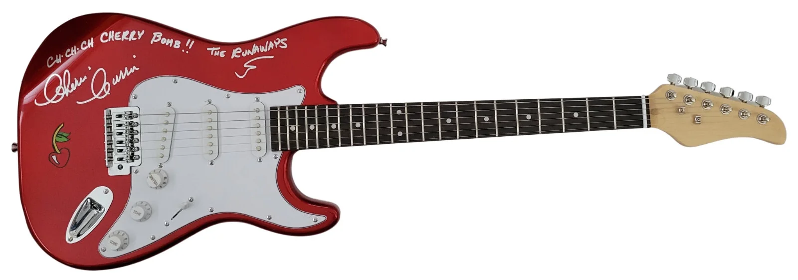Cherie Currie The Runaway signed electric guitar COA proof Cherry Bomb autograph, image 5