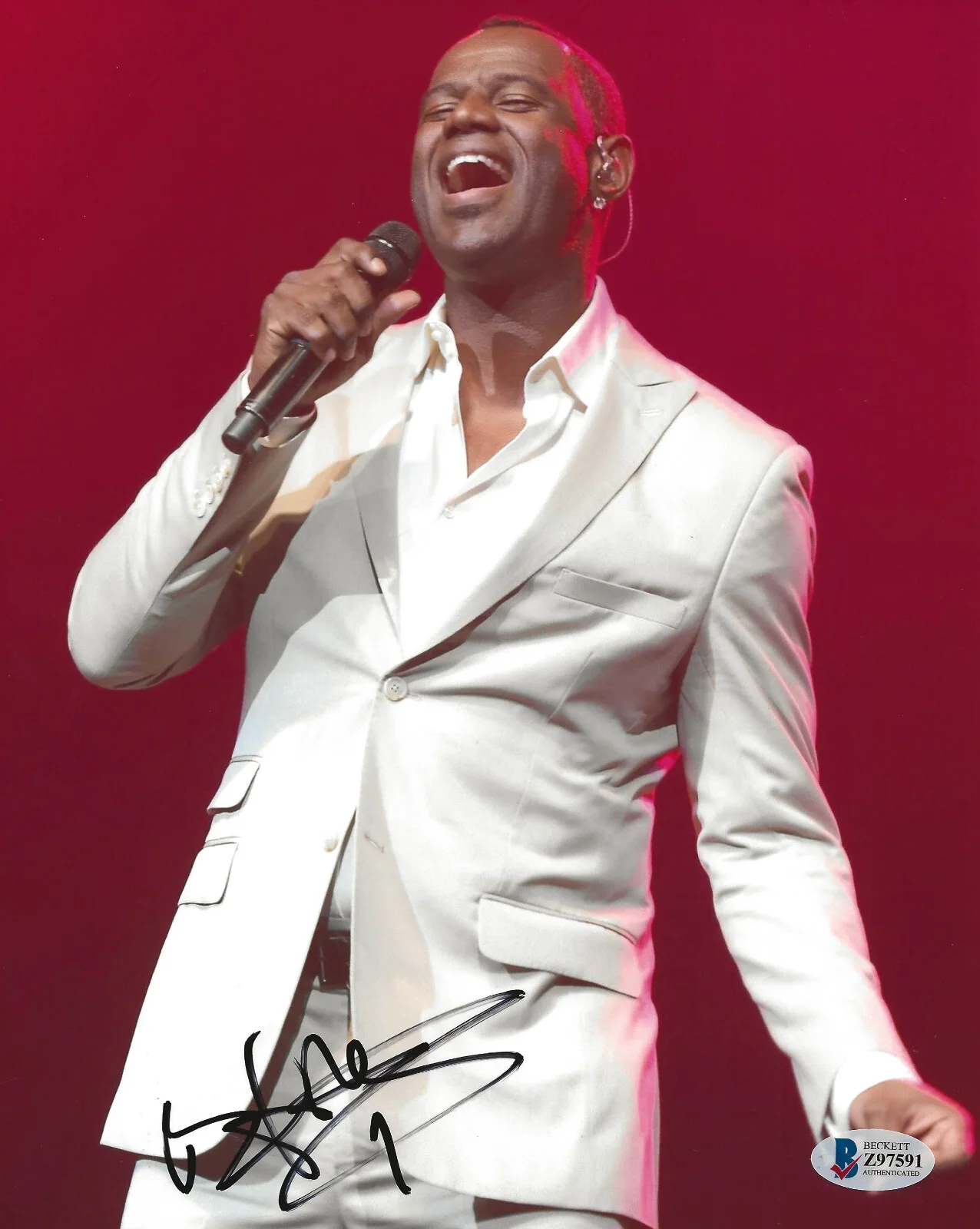 Brian McKnight singer songwriter signed 8x10 photo Beckett COA proof.autographed, image 2